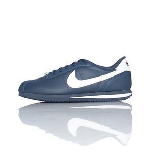 nike cortez navy leather